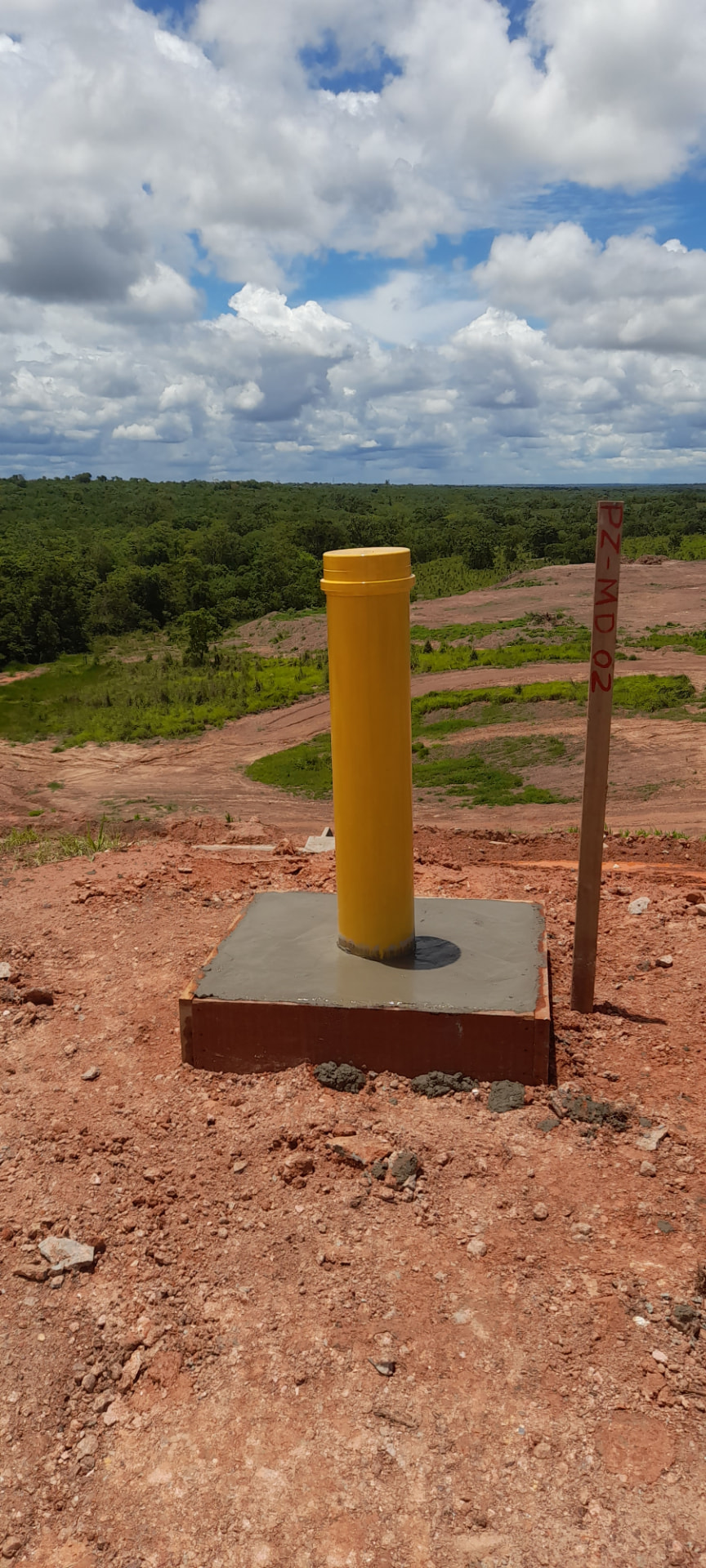 Piezômetro instalado para monitoramento de água no subsolo